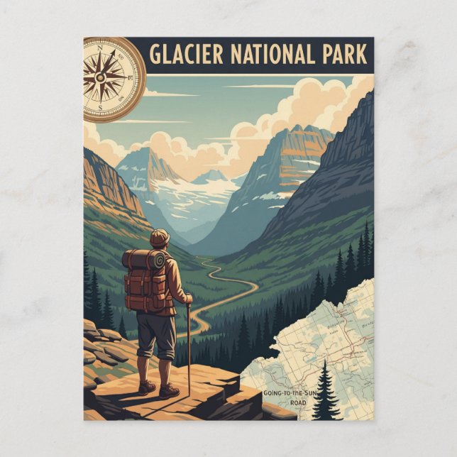 Glacier National Park Going-to-the-sun road Postcard (Front)