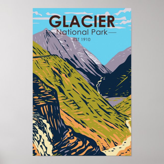 Glacier National Park Going to the Sun Road  Poster (Front)