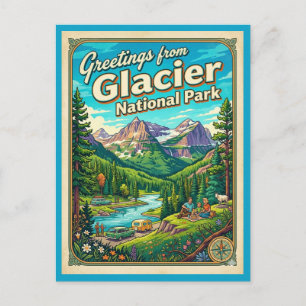 Glacier National Park Greetings Wilderness Postcard