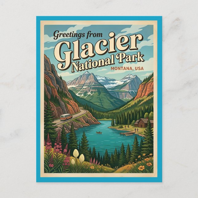 Glacier National Park Greetings Wilderness Postcard (Front)