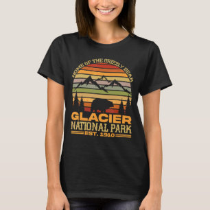 Glacier National Park Grizzly Bear Hiking Vacation T-Shirt