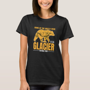 Glacier National Park Grizzly Bear Hiking Vacation T-Shirt