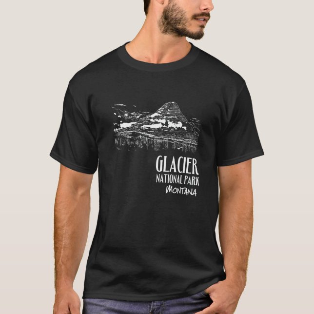 Glacier National Park Hidden Lake Overlook Montana T-Shirt (Front)