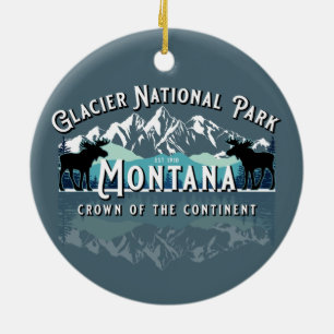 GLACIER NATIONAL PARK KEEPSAKE HOLIDAY CERAMIC TREE DECORATION