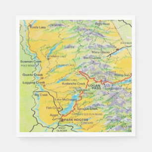 Glacier National Park Map Napkin