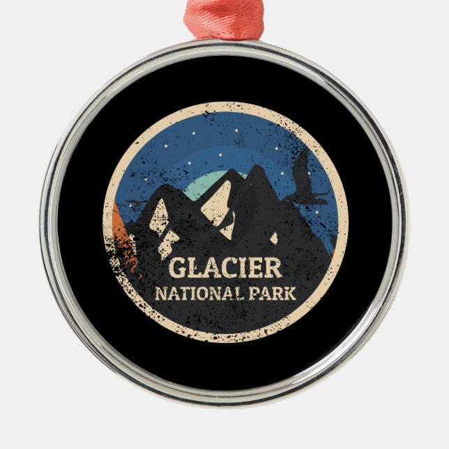 Glacier National Park Metal Tree Decoration (Front)