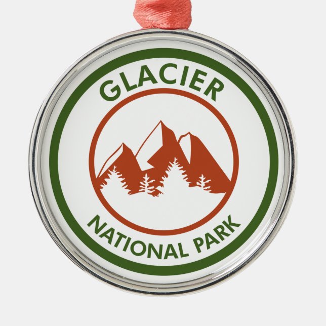 Glacier National Park Metal Tree Decoration (Front)