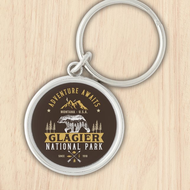 Glacier national park Montana forest landscape Key Ring (Creator Uploaded)