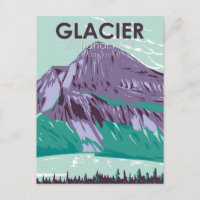 Glacier National Park Montana Hidden Lake Vintage