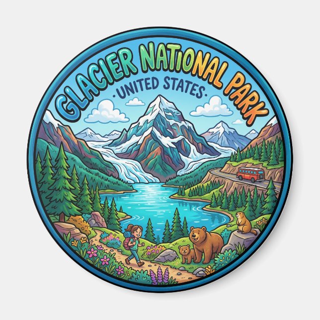 Glacier National Park Montana Magnet (Front)