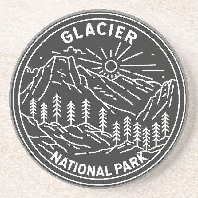 Glacier National Park Montana Monoline  Coaster (Front)