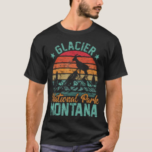 Glacier National Park Montana Moose Goat Hiking T-Shirt