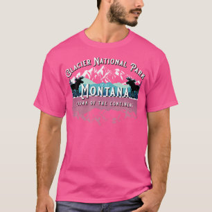 Glacier National Park Montana Moose Hiking Camping T-Shirt