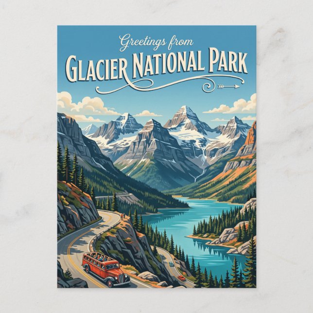 Glacier National Park Montana Postcard (Front)