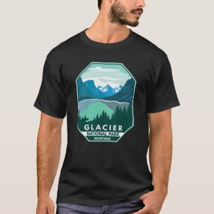 Glacier National Park Montana Retro Emblem T-Shirt