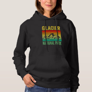 Glacier National Park Montana Retro Sunset Souveni Hoodie