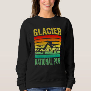 Glacier National Park Montana Retro Sunset Souveni Sweatshirt