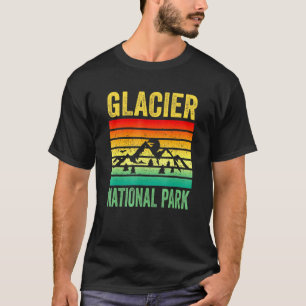 Glacier National Park Montana Retro Sunset Souveni T-Shirt