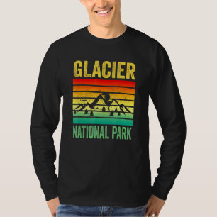 Glacier National Park Montana Retro Sunset Souveni T-Shirt