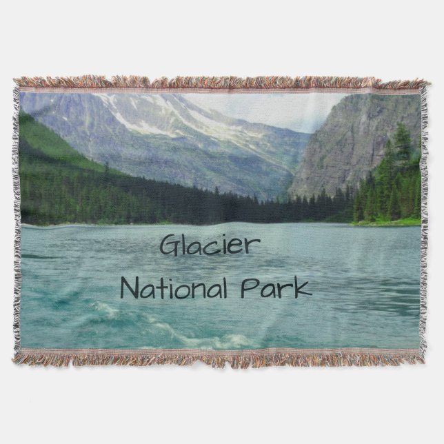 Glacier National Park Montana Throw Blanket (Front)