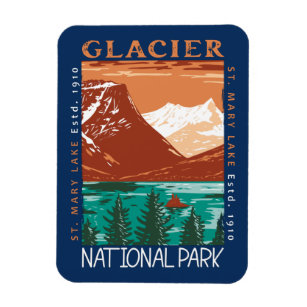 Glacier National Park Montana Vintage Distressed  Magnet