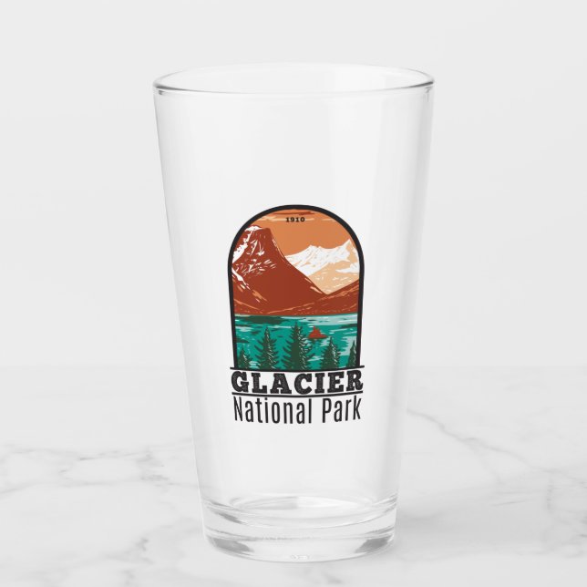 Glacier National Park Montana Vintage Glass (Front)