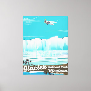 Glacier National Park, Montana vintage poster Canvas Print