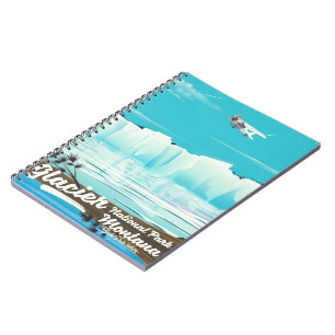 Glacier National Park, Montana vintage poster Spiral Notebook
