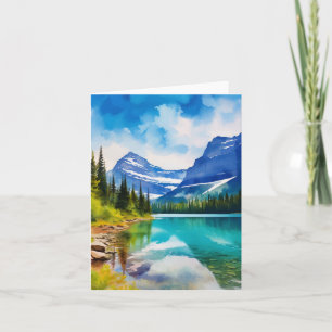 Glacier National Park Montana Watercolor Card