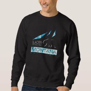 Glacier National Park Montana With Bear And Mounta Sweatshirt