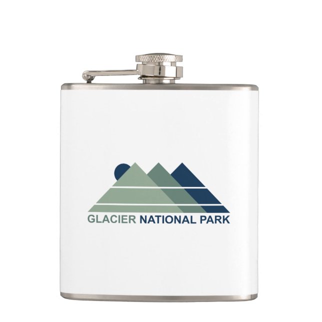 Glacier National Park Mountain Sun Hip Flask (Front)
