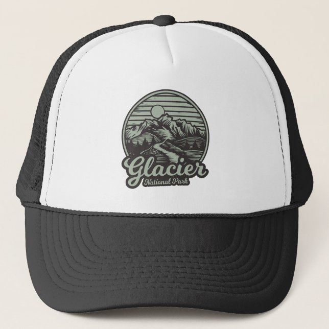 Glacier National Park Mountain Trail Trucker Hat (Front)
