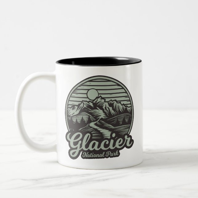 Glacier National Park Mountain Trail Two-Tone Coffee Mug (Left)