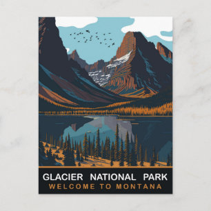 Glacier National Park, MT, Vintage Travel Postcard