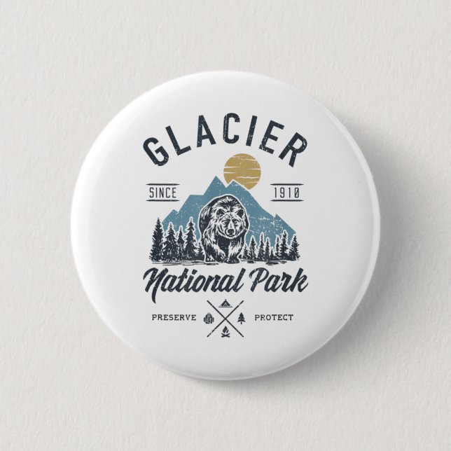 Glacier National Park novlelty Road trip Montana T 6 Cm Round Badge (Front)