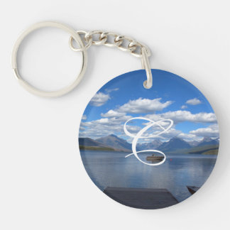 Glacier National Park photography monogram Key Ring