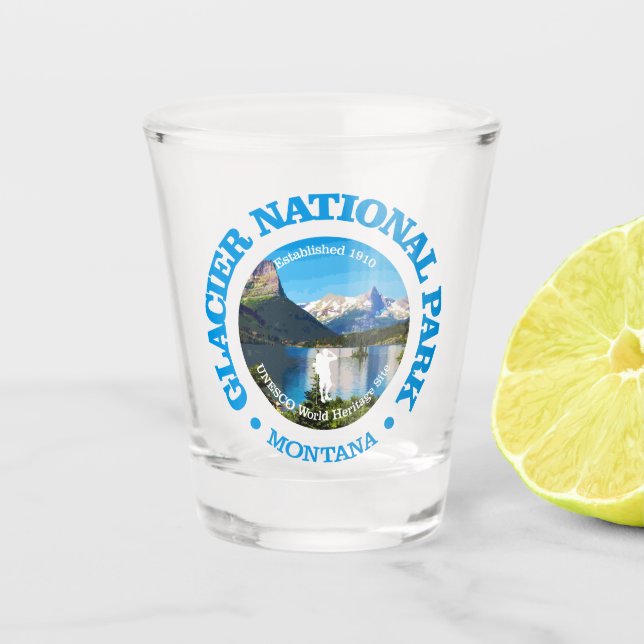 Glacier National Park (rd)2 Shot Glass (Front)