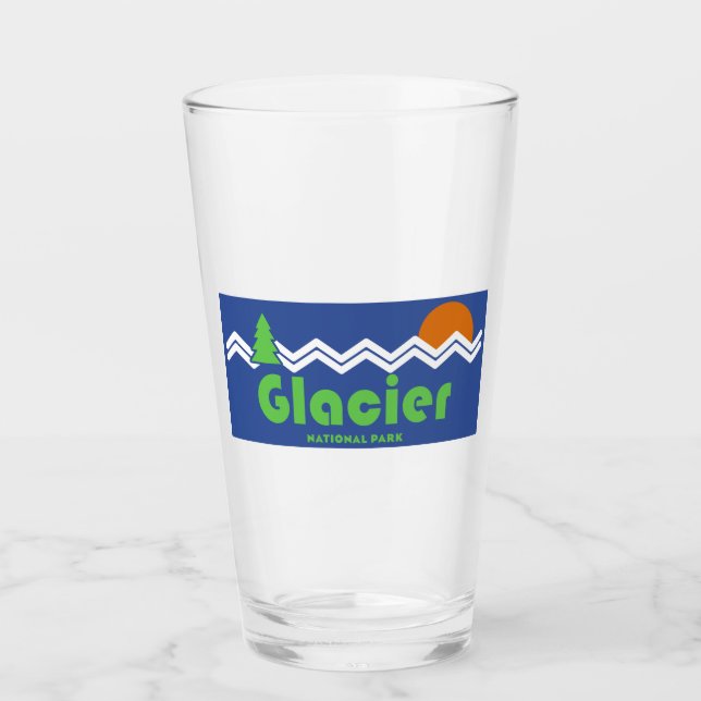 Glacier National Park Retro Glass (Front)