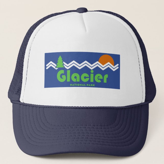 Glacier National Park Retro Trucker Hat (Front)