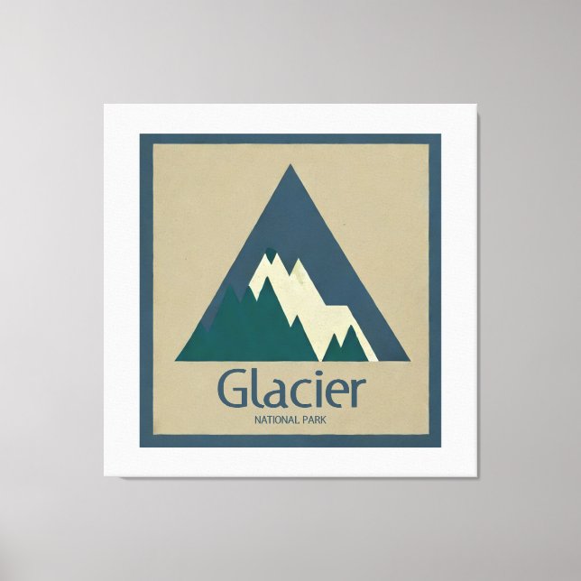 Glacier National Park Rustic Canvas Print (Front)