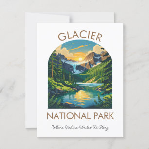 Glacier National Park Scenic Postcard
