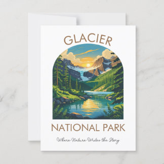 Glacier National Park Scenic Postcard