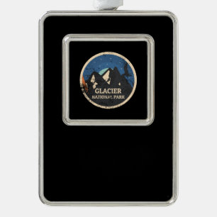Glacier National Park Silver Plated Framed Ornament
