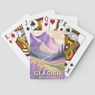 Glacier National Park Spring Lavender Watercolor Playing Cards