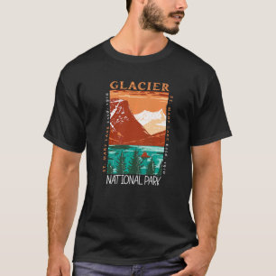 Glacier National Park St Mary Lake Montana Vintage T-Shirt