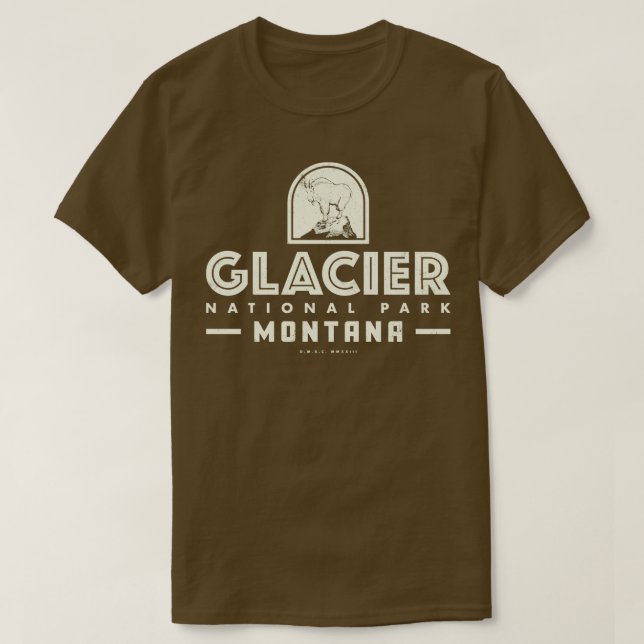 Glacier National Park Tan T-Shirt (Design Front)