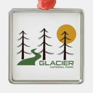 Glacier National Park Trail Metal Tree Decoration