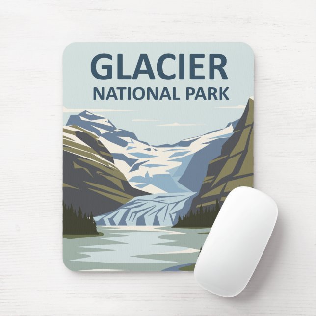 Glacier National Park Travel Art Mouse Pad (With Mouse)