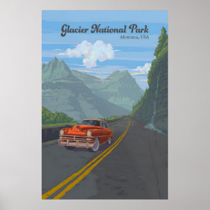 Glacier National Park Travel Poster