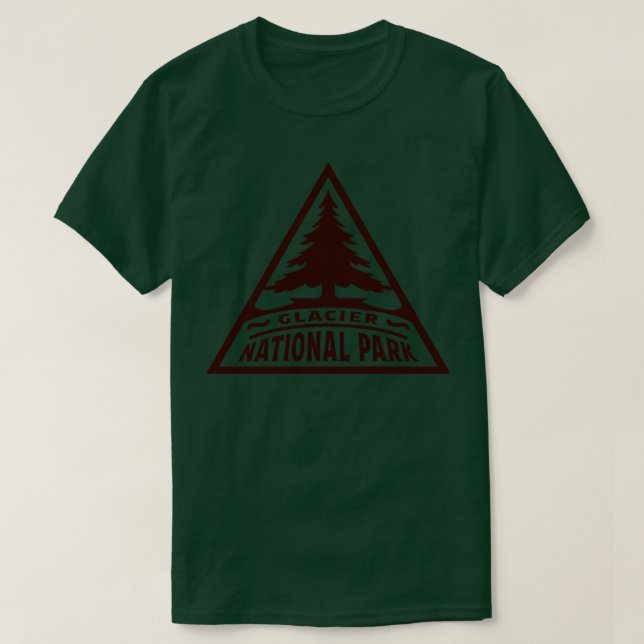 Glacier National Park Tree Triangle Brown T-Shirt (Design Front)